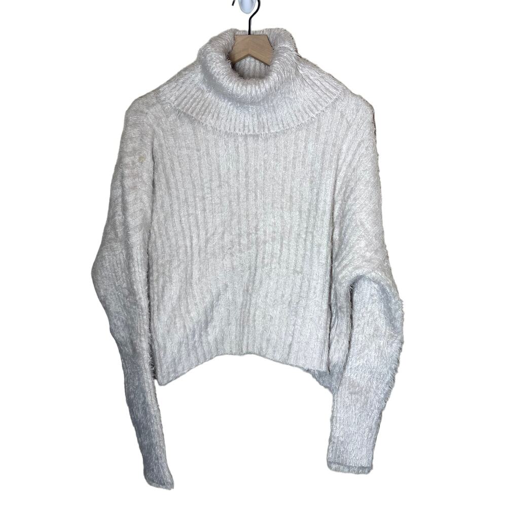 FATE Cream Eyelash Cowl Neck Sweater NWT Size Small